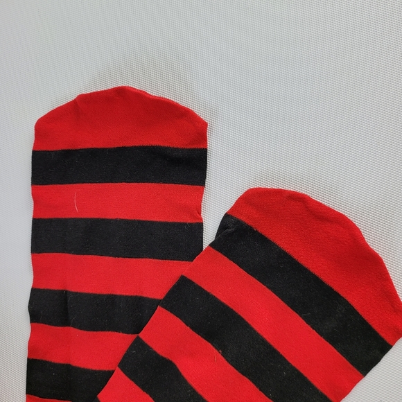 Women Red Black Striped Tights Stockings Christmas Steampunk Cosplay Pantyhose. - Picture 3 of 9